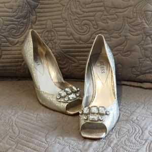 Silver glitter shoes